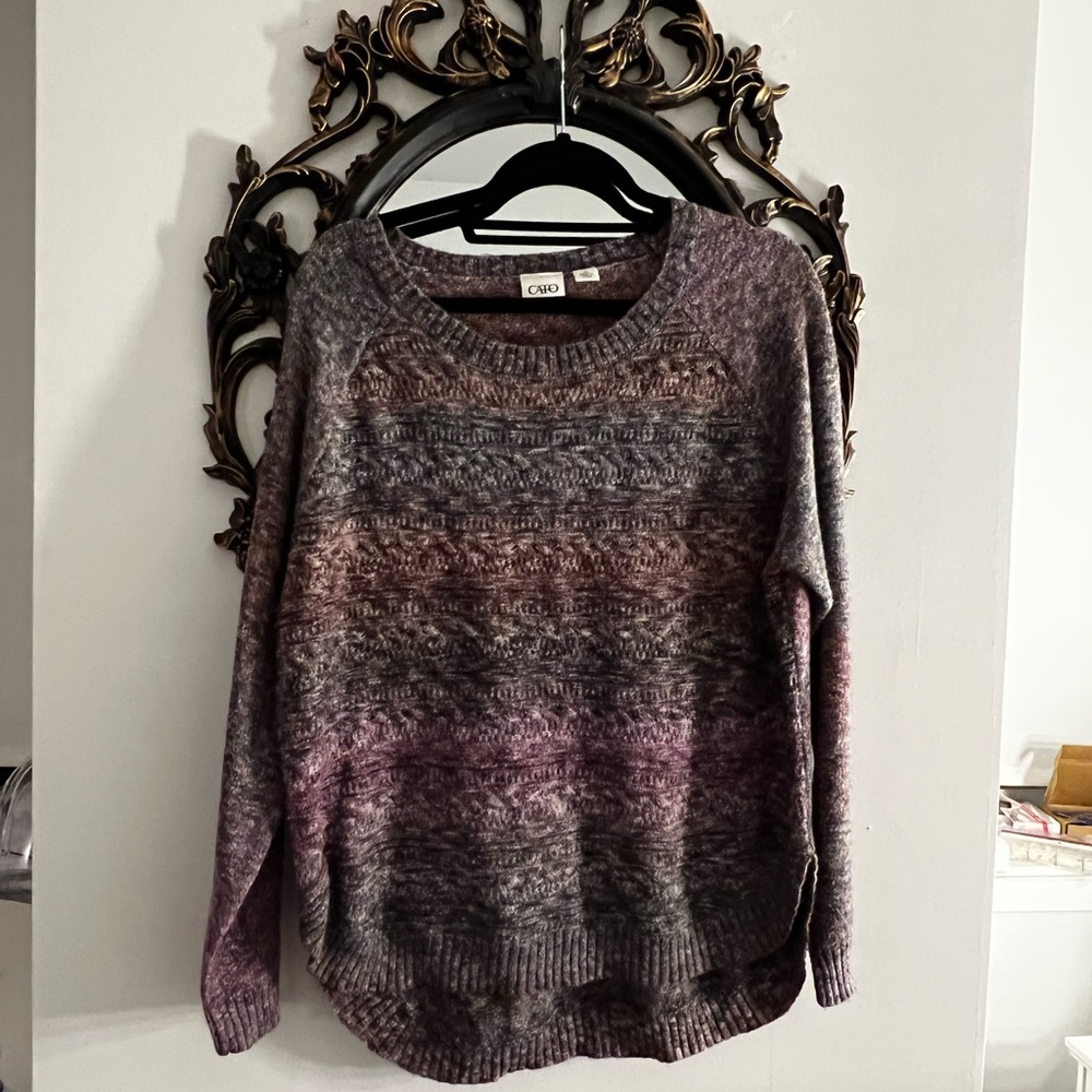 Mauve purple + gray sweater